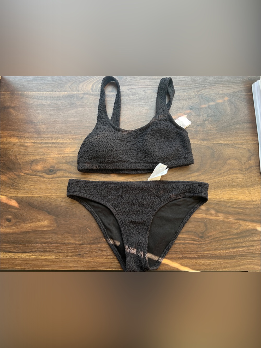 🖤✔️Nike - Black Textured Bralette & Bikini Set -M
